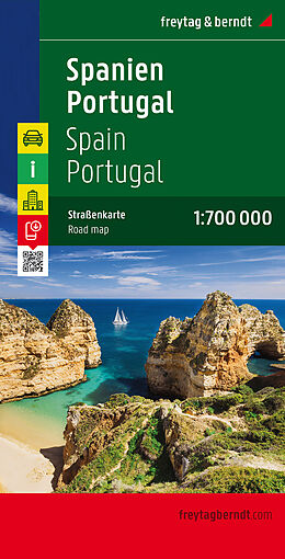 (Land)Karte Spanien - Portugal, Straßenkarte 1:700.000, freytag &amp; berndt von 