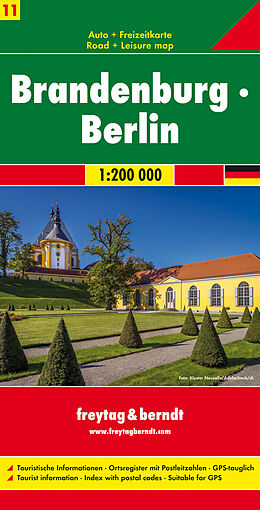 gefaltete (Land)Karte Brandenburg - Berlin, Autokarte 1:200.000 von 
