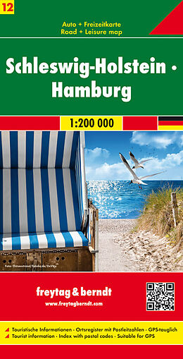 gefaltete (Land)Karte Schleswig-Holstein - Hamburg, Autokarte 1:200.000 von 