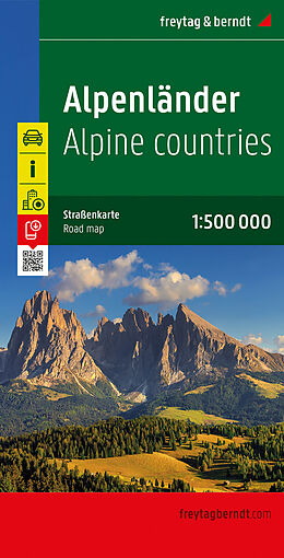 (Land)Karte Alpenländer, Straßenkarte 1:500.000, freytag &amp; berndt von 
