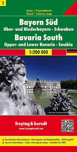 (Land)Karte Bayern Süd - Ober- und Niederbayern - Schwaben, Autokarte 1:200.000 von 