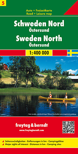 gefaltete (Land)Karte Schweden Nord - Östersund, Autokarte 1:400.000 von 