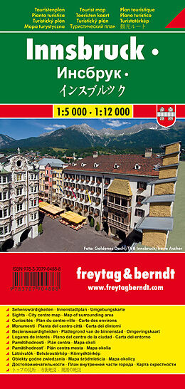 gefaltete (Land)Karte Innsbruck, Touristenplan 1:5.000 - 1:12.000 von 