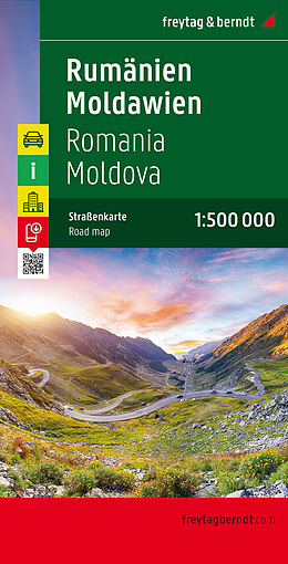 gefaltete (Land)Karte Rumänien - Moldawien, Straßenkarte 1:500.000, freytag &amp; berndt von 