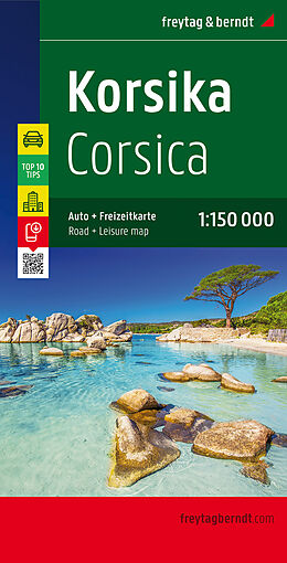 (Land)Karte Korsika, Autokarte 1:150.000, Top 10 Tips von 