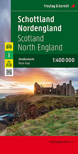 (Land)Karte Schottland - Nordengland, Autokarte 1:400.000, freytag &amp; berndt von 