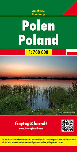 gefaltete (Land)Karte Polen, Autokarte 1:700.000 von 