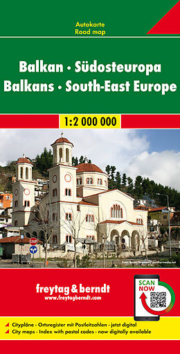 gefaltete (Land)Karte Balkan - Südosteuropa, Autokarte 1:2.Mio. von 