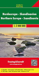 (Land)Karte Nordeuropa - Skandinavien, Straßenkarte 1:2 Mio. von 