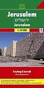 gefaltete (Land)Karte Jerusalem, Stadtplan 1:10.000 von 