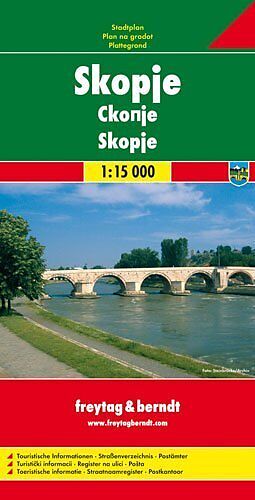 gefaltete (Land)Karte Skopje von 