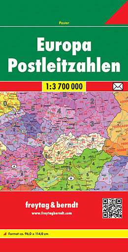 (Land)Karte Europa Postleitzahlen, Postleitzahlenkarte 1:3,7 Mio. von 