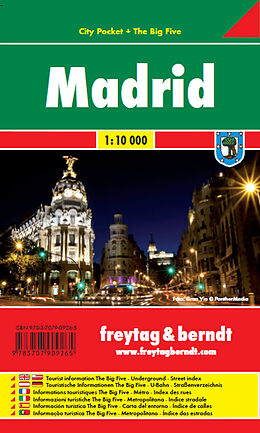 (Land)Karte Madrid, Stadtplan 1:10.000, City Pocket + The Big Five von 