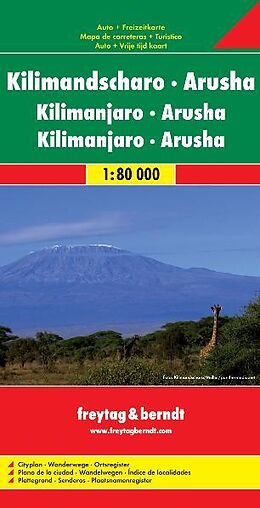 gefaltete (Land)Karte Kilimandscharo - Arusha von 