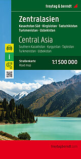 (Land)Karte Zentralasien - Kasachstan Süd - Kirgisistan - Tadschikistan -Turkmenistan - Usbekistan, Autokarte 1:1,5 Mio. von 