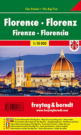 (Land)Karte Freytag &amp; Berndt Stadtplan Florenz. Florence. Firenze; Florencia; Florencie; Florencja von 