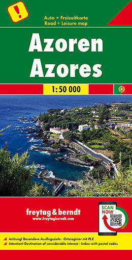 Carte (de géographie) Azoren, Auto- und Freizeitkarte 1:50.000, freytag &amp;amp; berndt de 