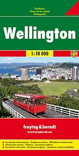 gefaltete (Land)Karte freytag & berndt Stadtplan Wellington 1:10.000 von 
