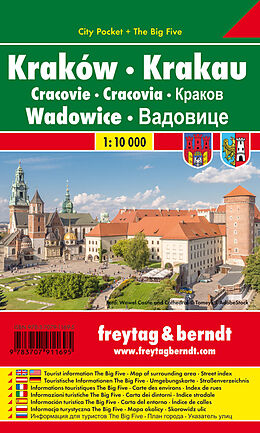 (Land)Karte Freytag &amp; Berndt Stadtplan Krakau, Wadowice. Krakow, Wadowice. Cracovie, Wadowice. Cracovia, Wadowice. Krakov, Wadowice. Krakkó, Wadowice von 