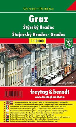 (Land)Karte Freytag &amp; Berndt Stadtplan Graz. Styrsky Hradec. Stajerský Hradec; Gradec von 