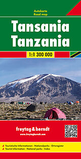 (Land)Karte Tansania, Autokarte 1:1,3 Mio. von 