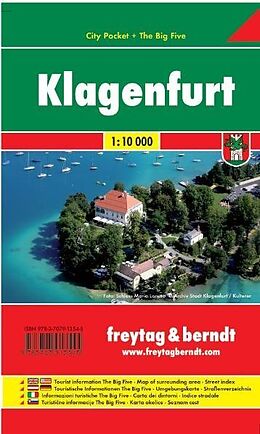 gefaltete (Land)Karte Klagenfurt, City Pocket + The Big Five, Stadtplan 1:10.000 von 