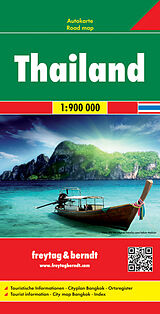 gefaltete (Land)Karte Thailand, Autokarte 1:900.000 von 
