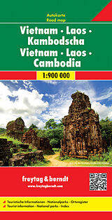 (Land)Karte Vietnam - Laos - Kambodscha, Autokarte 1:900.000 von 