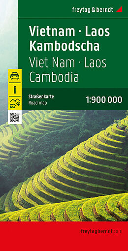 (Land)Karte Vietnam - Laos - Kambodscha, Autokarte 1:900.000 von 