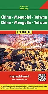 gefaltete (Land)Karte freytag & berndt Straßenkarte China - Mongolei - Taiwan 1:3 Mio. von 