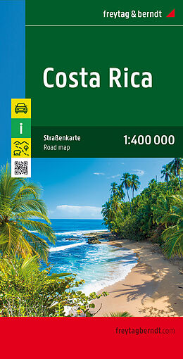 gefaltete (Land)Karte Costa Rica, Autokarte 1:400.000, freytag &amp; berndt von 