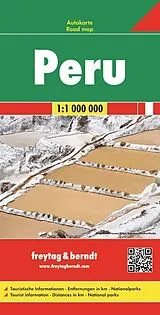 gefaltete (Land)Karte freytag & berndt Straßenkarte Peru 1:1 Mio. von 