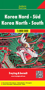 gefaltete (Land)Karte Korea Nord - Süd von 