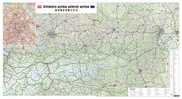 gerollte (Land)Karte Österreich, Straßenkarte 1:300.000, Großformat, Poster von 