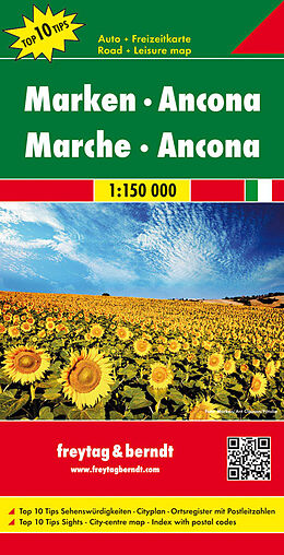 (Land)Karte Marken - Ancona, Autokarte 1:150.000, Top 10 Tips von 