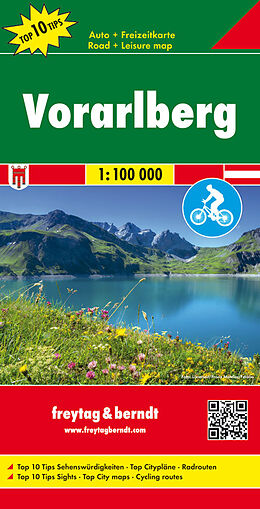 (Land)Karte Vorarlberg, Autokarte 1:100.000, Top 10 Tips von 
