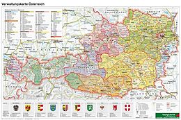 ungefaltete (Land)Karte Österreich Verwaltung - A3, Planokarte 1:1.300.000 von 