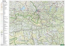 (Land)Karte Land Salzburg  Salzkammergut, 1:200.000, Poster von 