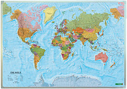 ungefaltete (Land)Karte Wandkarte: Die Welt, deutsch, Markiertafel 1:40.000.000 von 