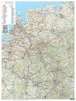 (Land)Karte Wandkarte: Deutschland West, Poster, 1:500.000, Metallbestäbt in Rolle von 