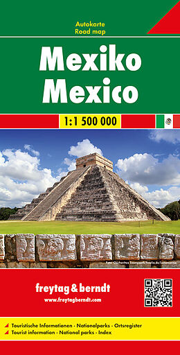 gefaltete (Land)Karte Mexiko, Autokarte 1:1.500.000 von 