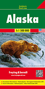 gefaltete (Land)Karte Alaska, Autokarte 1:1,5 Mio von 