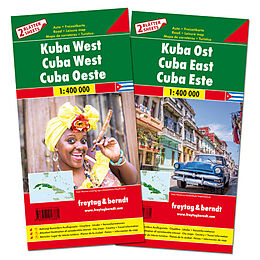 (Land)Karte Freytag &amp; Berndt Auto + Freizeitkarte Kuba West und Ost, Autokarten Set, 2 Bl. von 