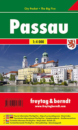 gefaltete (Land)Karte Passau, Stadtplan 1:4.000, City Pocket + The Big Five von 