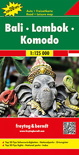(Land)Karte Bali - Lombok - Komodo, Autokarte 1:125.000, Top 20 Tips von 