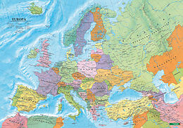 (Land)Karte Europa politisch, Poster 1:6 Mio., Plano in Rolle von 