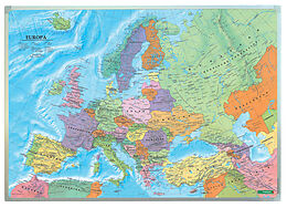 ungefaltete (Land)Karte Europa politisch, Wandkarte 1:6 Mio., Magnetmarkiertafel von 