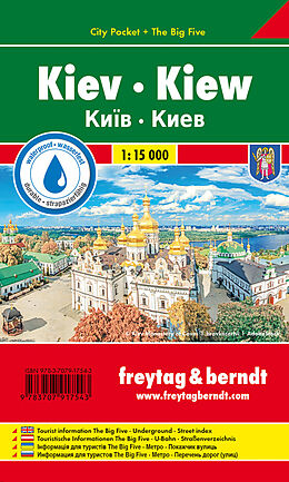 (Land)Karte Kiew, Stadtplan 1:15.000, City Pocket + The Big Five von 