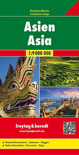 gefaltete (Land)Karte Asien, Kontinentkarte 1:9 Mio., freytag &amp; berndt von 