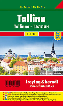 (Land)Karte Tallinn, Stadtplan 1:10.000, City Pocket + The Big Five von 